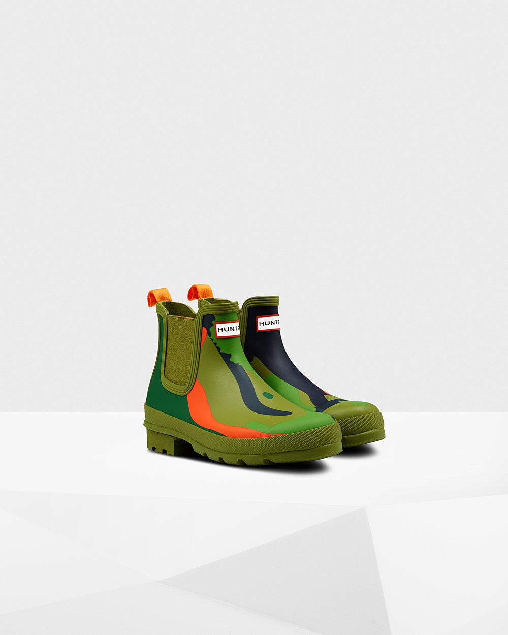 Hunter Original Rockpool Camo Chelsea Boots - Buy Online Mens Green - HMJWFQ058